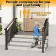 thumbnail image 5 of YOHKOH Outdoor Handrails 2-Pack for 4-5 Step Stairs, Adjustable Metal Railing with Complete Installation Kit for Porch, Deck & Concrete Steps – Black, 5 of 8