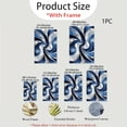 thumbnail image 3 of 1 Item Abstract Swirls in Blue And Silver Canvas Poster with Wooden Frame - Modern Art Deco Style Wall Decor, Waterproof, Easy to Hang, Suitable for Living Room, Bedroom, Home Office - Unique Gift, 3 of 9