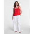 thumbnail image 3 of Time and Tru Women's Square Neck Linen Tank, Sizes XS-XXXL, 3 of 6