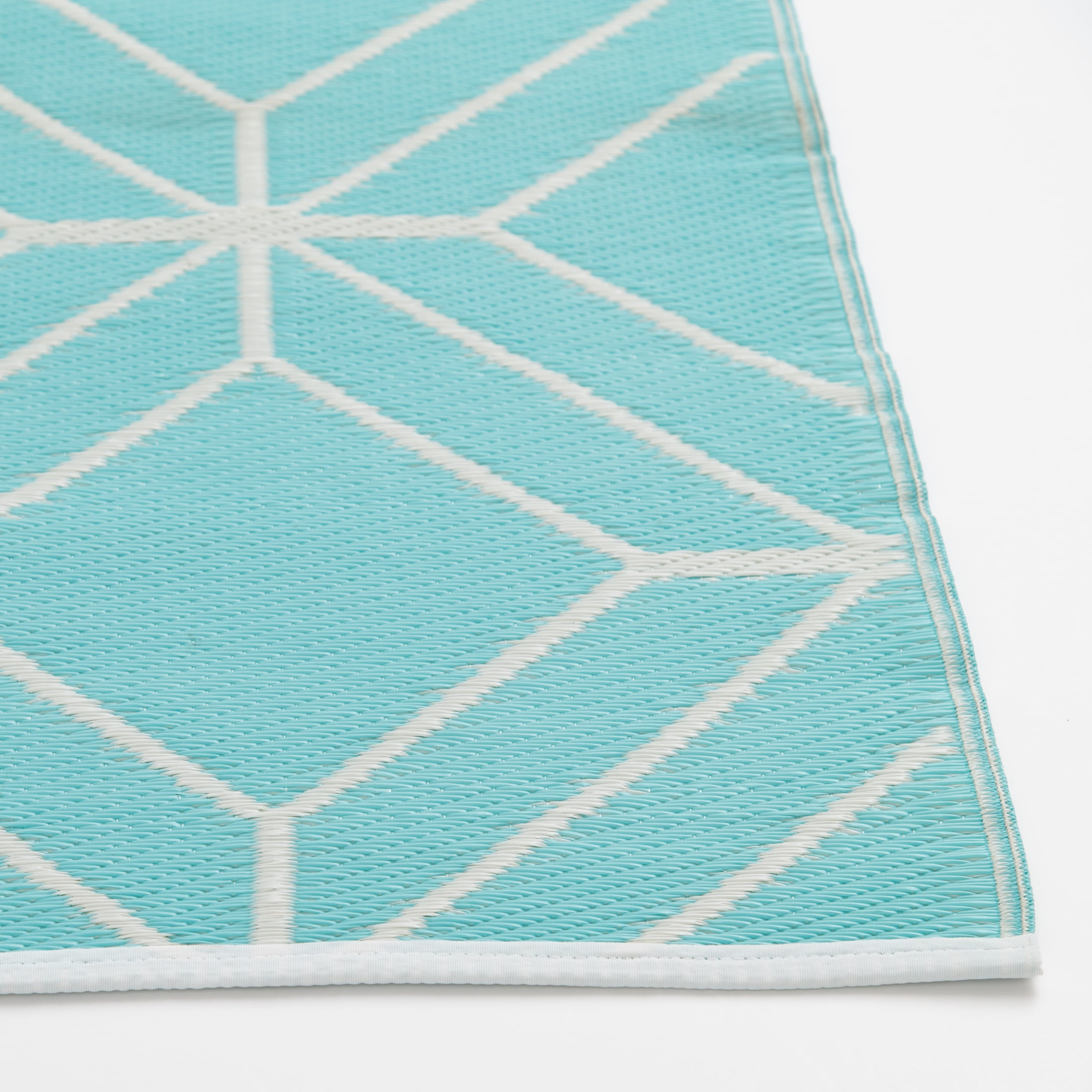 Mainstays 5'x7' Aqua Geo Plastic Outdoor Rug