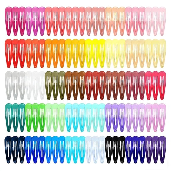 120 Pack Colorful Metal Snap Hair Clips, 2 Inch Hair Barrettes for Styling | 40 Assorted Candy Colors Non-Slip Hair Accessories for Women Kids Teens Girls