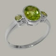 thumbnail image 2 of LBG British Made 14k White Gold Ring with Natural Peridot Womens Engagement Ring - 33 size options - Size 7.25, 2 of 6