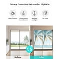 thumbnail image 4 of Window Privacy Film Blue Coastal Stained Glass Window Film Decorative Sun Block Window Cover Summer Palm Trees Vacation Watercolor Window Clings Static Adhesive Sticker for Bathroom 19.6"x39.3", 4 of 7