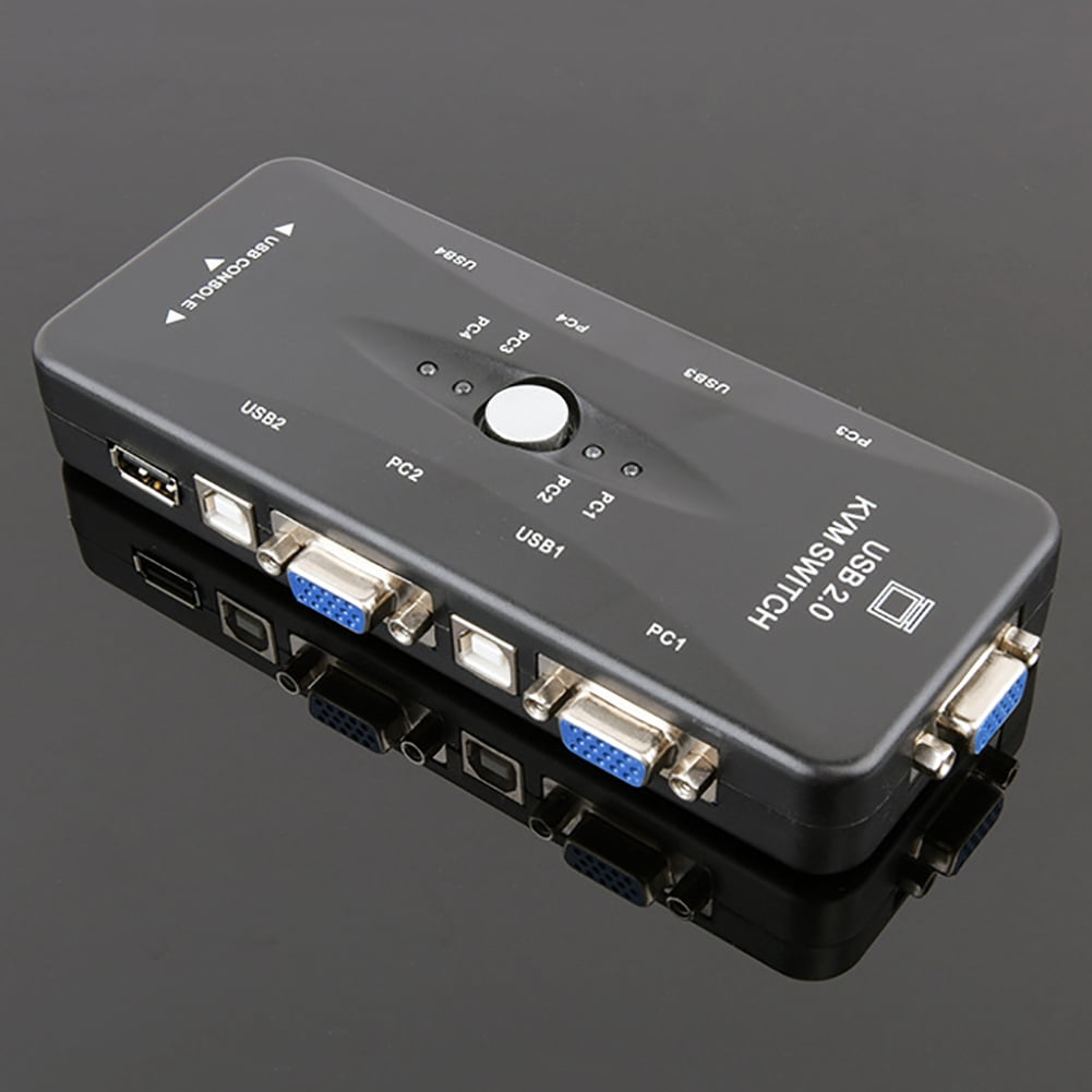 Deyuer 4 Ports USB 2.0 KVM Switch Mouse/Keyboard/Printer/VGA Video Monitor 1920x1440
