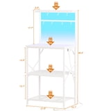 TYDIMOR Baker's Rack with Hutch, Microwave Stand Kitchen Organizer 4 ...