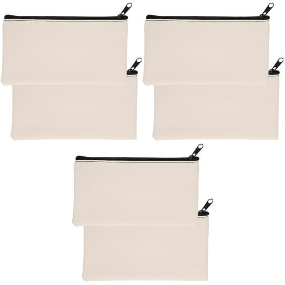 unbranded 6 pcs  File Bags Zipper Bill Organizers Large Capacity Cash Bag with Zipper PU Leather Bill Storage Bags