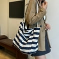 thumbnail image 5 of kkbbma under $5 Beach Tote Bag Women Shoulder Bag Large Striped Shoulder Handbag Packable Grocery Bag Hobo Purse for Picnic Vacation, 5 of 6