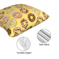 thumbnail image 4 of Throw Pillow Covers, Donut Print Yellow Soft Square Pillow Cases with Invisible Zipper for Couch Bed Sofa, Farmhouse Fall Home Decor 16"x16", 4 of 7