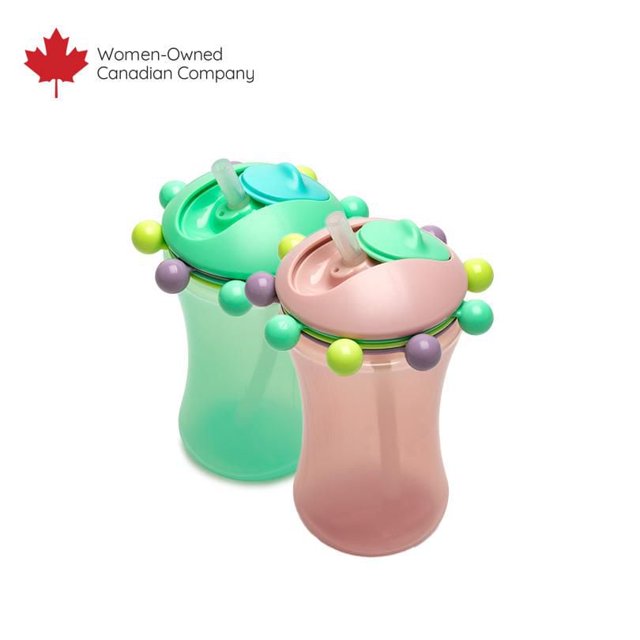 Melii Baby and Toddler Straw Sippy Cup with Colorful Abacus Fidget Beads