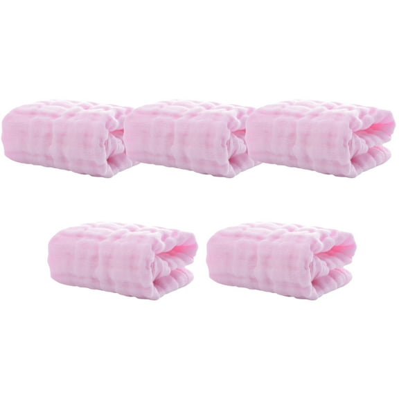 Foam Cotton Bib Baby Essentials Burp Cloths Girl Washcloths Newborn Printing 5 Pcs Pink
