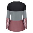 thumbnail image 4 of Puntoco Mujer Manga Larga Cuello Redondo Color Contraste Encaje Botón Top Manga Larga Cuello Redondo Top/Camisa Puntoco Puntoco-991, 4 of 5