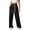Black, variant on Women's Casual Wide Leg Pants with Drawstring Elastic Waist - Lightweight Loose Trousers for Daily Wear