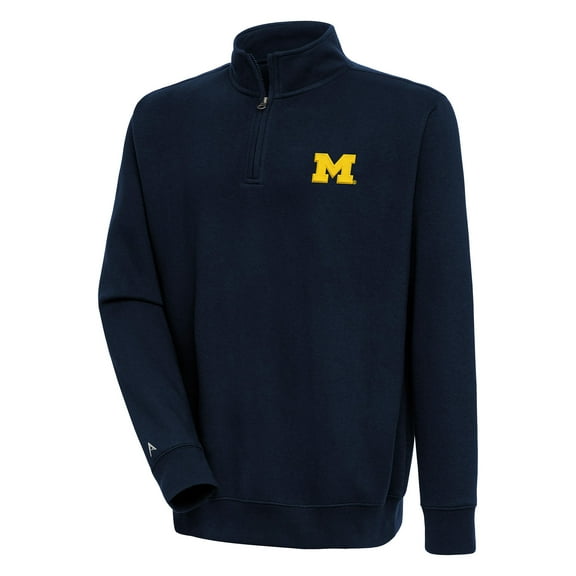 Men's Antigua Navy Michigan Wolverines Victory Quarter-Zip Pullover Top