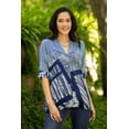 thumbnail image 2 of NOVICA Hand-painted batik cotton blouse, 'Artist on Holiday', 2 of 8