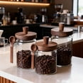 thumbnail image 6 of Set of 3 Glass Jars with Wooden Lids & Scoop, 15oz/18.5oz/25oz Airtight Glass Storage Containers for Coffee, Overnight Oats, Tea, Cereal, 6 of 8