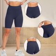 thumbnail image 4 of Stephy Women's Yoga Leggings Stretch High Waist Gym Workout Shorts Legging Joggers Sport Athletic Short Tights Pants, Blue, L, 4 of 9