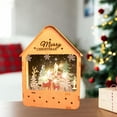 thumbnail image 6 of OEFNTAC Decorations Santa Claus Cabin Luminous Wooden House LED Desktop Ornament 5.9x5.9in Painted Night Light Christmas Home Holiday Gift Battery Powered Christmas Tree Decorations, 6 of 6