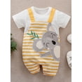 thumbnail image 4 of HWJAD Baby Girls Boys Rompers Short Sleeve Cotton Toddler Elephant Jumpsuit Summer Baby Clothes One-Piece Outfit, 4 of 5