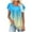 Sky Blue, variant on Women's Tops Square Neck Flowy Pleated Short Petal Sleeve Shirts Gradient Summer Casual Loose Comfortable Tee (XL, Sky Blue)