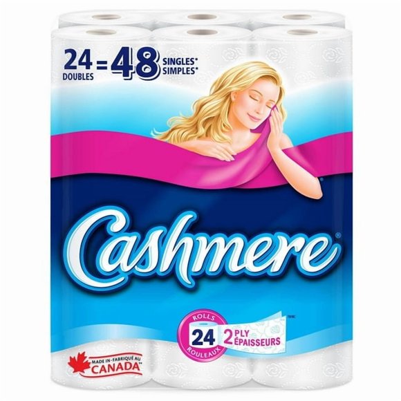 Cashmere Toilet Paper, Hypoallergenic and Septic Safe, 24 Double Rolls = 48 Single Rolls, 24 Double Rolls = 48 Single Rolls
