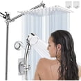 thumbnail image 1 of Regaderas para Baño, Regadera Cuadrada y Ducha de Mano 2 Pack, Lluvia de Alta Presión Acero Inoxidable con 3 Modos, Cabezal de Ducha Ajustable con Soporte 360 Grado Ajustable, para Baño, hotel, 1 of 4