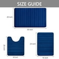 thumbnail image 5 of Tripumer 3 Pcs Memory Foam Bathroom Rug Set with U Shape Mat Bathroom Mats and Rugs Sets for Bathroom Comfortable Soft Navy Blue, 5 of 8