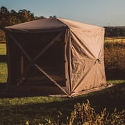 Gazelle Tents™ G5 5-Sided Portable Gazebo with TriTech Mesh, Pop-Up Hub Screen Tent, Waterproof, UV Resistant, 4-Person & Table, Desert Sand, Includes 3 Wind Panels, 85 x 115 x 106
