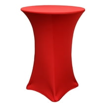 Your Chair Covers - 32 Inch Highboy Cocktail Round Stretch Spandex Table Cover Red