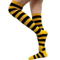 thumbnail image 4 of COUVER Women Striped Over Knee Stockings, Yellow Black, 2 Pairs, 4 of 8
