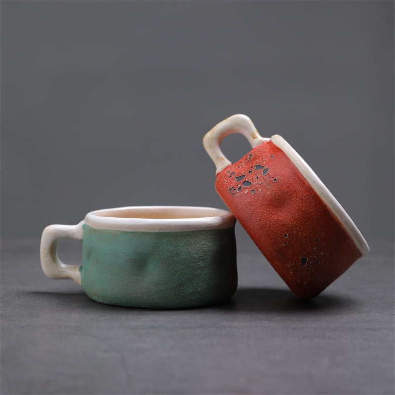 TL New Retro Vintage Ceramic Mug Creative Mug High-Value Espresso Cup Coarse Pottery Small Capacity