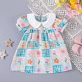 thumbnail image 2 of NOLDARES Toddler Girl Floral Skater Dresses Short Sleeve Priness Dress Sundress Cute Summer Party(Green,6-9 Months), 2 of 5