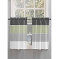 thumbnail image 3 of Tier Curtains 45 Inches Long, Grey Green Striped Window Treatment Curtain Drapes, Farmhouse Modern Window Half Privacy Curtains for Bedroom Bathroom, 42"x45", 2 Panels, 3 of 7