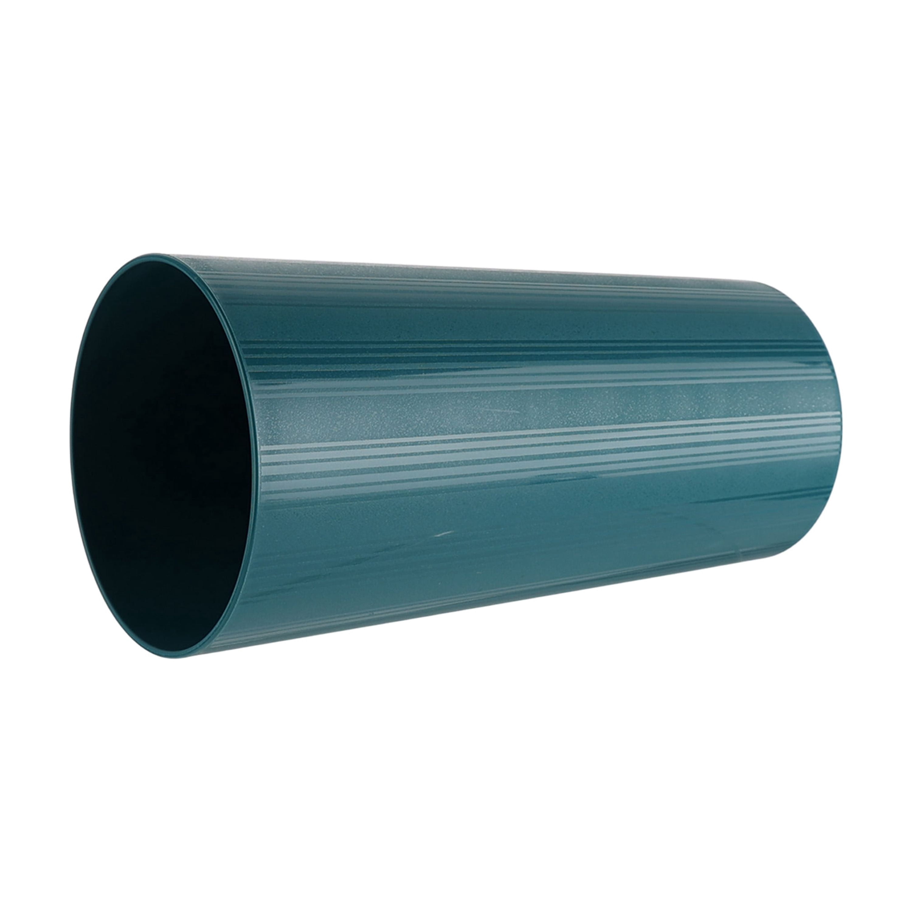 Mainstays Blue Round Plastic Plate, Stripe Etched, 10.5 inch