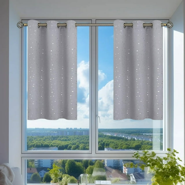 Vrorvz Rideaux en Polyester de Haute Qualité pour Chambre, Salon, Salle d'Étude, Courts Rideaux au Design Élégant, Installation Facile, Plusieurs Options de Couleur, Déco Maison Polyvalente