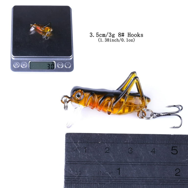 5pcs Cricket/Grasshopper Crankbait Fishing Lures,Bionic Mini