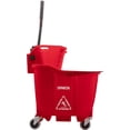 thumbnail image 2 of Carlisle 8690405 Red 35 Quart Mop Bucket with Side Press Wringer, 2 of 8