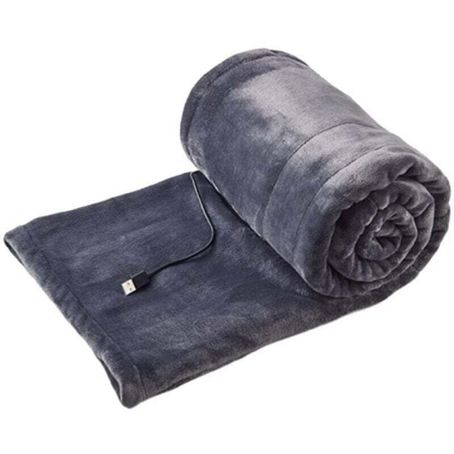 Shawl Heated Blanket, USB Powered and Cordless Design Washable with 3 Temperature Settings Electric Heated Blanket Grey