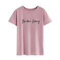 thumbnail image 3 of TWZH Women Boulder Strong Letter T-Shirt Short Sleeve Inspirational Tee, 3 of 6