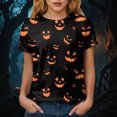 thumbnail image 5 of NOLDARES Halloween Shirts for Women Funny Halloween Ghost Tshirts Fall Spooky Pumpkin Gift Top(Black,XL), 5 of 9