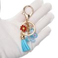 thumbnail image 4 of Unique Bargains 1 Pc Fashionable Butterfly Flowers Handbag Charm Decorative Keychain Blue Gold Tone, 4 of 5