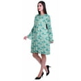 thumbnail image 3 of Moomaya Womens Long Sleeve Printed Knee Length Dress Flared Flowy Summer Dress, 3 of 6