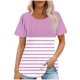 thumbnail image 2 of mfyjkho Tops Para Mujer, Camiseta Informal Estampada Para Mujer, Cuello Redondo, Manga Corta Tops De Tallas Grandes M, 2 of 5