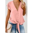 thumbnail image 4 of Women's Pink Forever Tonight Button Tie Top, 4 of 6
