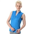 thumbnail image 1 of Monterey Club Women's Honeycomb Texture Solid Sleeveless Golf Polo Shirt #2185, 1 of 2
