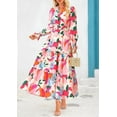 thumbnail image 4 of PRETTYGARDEN Women's Floral Maxi Dress Spring Long Sleeve V Neck Casual A Line Long Flowy Boho Party Dresses, 4 of 7