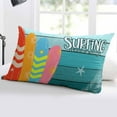 thumbnail image 5 of Surfboard Throw Pillow Covers, Summer Starfish Palm Leaf Wood Grain Blue Soft Breathable Pillow Cases with Invisible Zipper for Sleeping, King Size Pillowcases for Couch Bed Sofa Chair 20x36 Inches, 5 of 6