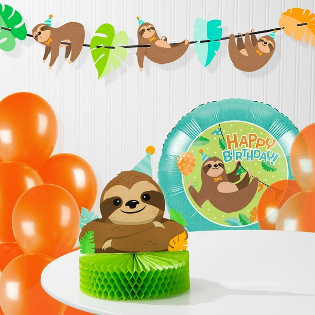 Sloth Birthday Decorations Kit - Walmart.com - Walmart.com
