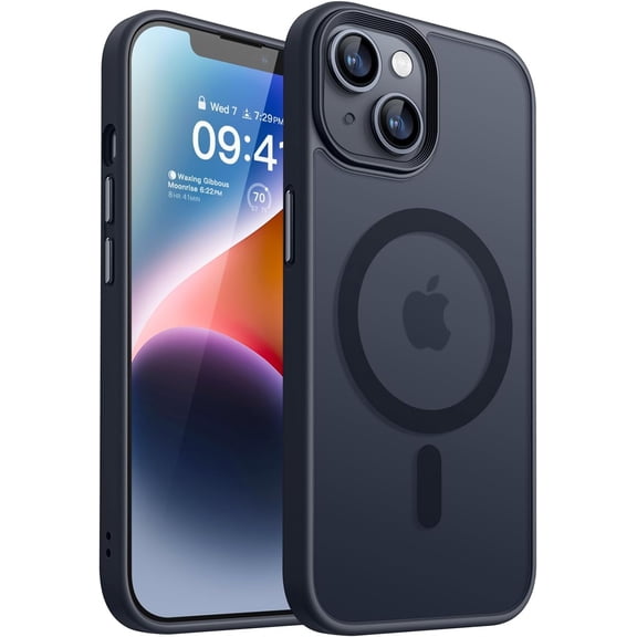 Entronix Magnetic Case Compatible with iPhone 13, Translucent Matte Cover, Black