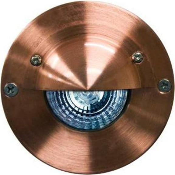 Solid Copper In-Ground Well Light with Eyelid, Copper