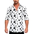 thumbnail image 2 of Zysthvn Casual Mens Shirts Tall Polka Dot Long Sleeve Vacation Men T Shirts Lightweight Button Collared Tops, 2 of 5